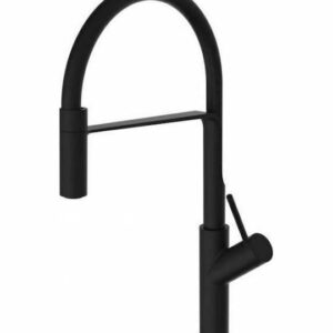 Μπαταρία Κουζίνας Ψηλή Teorema Silicone Nero Με Περιστρεφόμενο Ρουξούνι και Αποσπώμενο Ντους 635231 Black Matt
