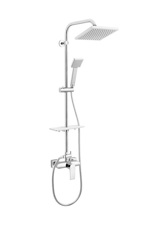 Στήλη Ντους με Μπαταρία 113cm Algeo Ferro NP74-BAQ7U Χρωμέ