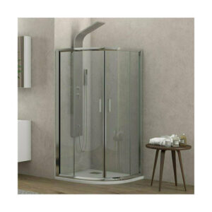 Καμπίνα Ντουζιέρας Karag New Flora 200 80Χ80 cm Ημικυκλική Διάφανη με 170cm Ύψος με Κρύσταλλο Ασφαλείας με Χρωμέ Πλαίσιο