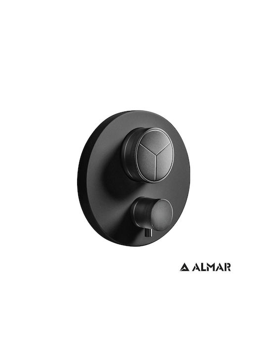 Almar Thermo Θερμοστατικός Μίκτης Εντοιχισμού 3 Εξόδων και Κιτ Εντοιχισμού E176633-400 E134001
