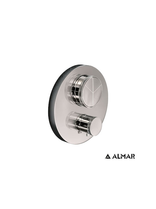 Almar Thermo Θερμοστατικός Μίκτης Εντοιχισμού 3 Εξόδων και Κιτ Εντοιχισμού E176633-110 E134001 Inox