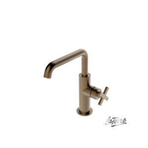 Μπαταρία Νιπτήρα Αναμεικτική La Torre Elle Cross Antique Brass 38020-221 Με Βαλβίδα clic-clac