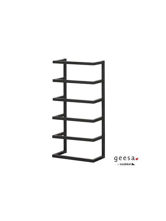 Επίτοιχη Ραφιέρα Πετσετών  24x12x48cm Geesa Sealskin Μαύρο Ματ 30746-400