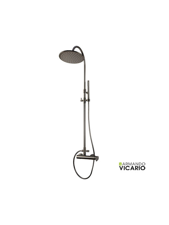 Στήλη Ντουζ 2 Εξόδων Armando Vicario Slim Black Chrome 500065-405