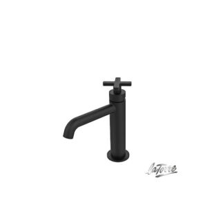 Μπαταρία Νιπτήρα Αναμεικτική La Torre Elle Cross Black Matt 38004-400 Με Βαλβίδα clic-clac