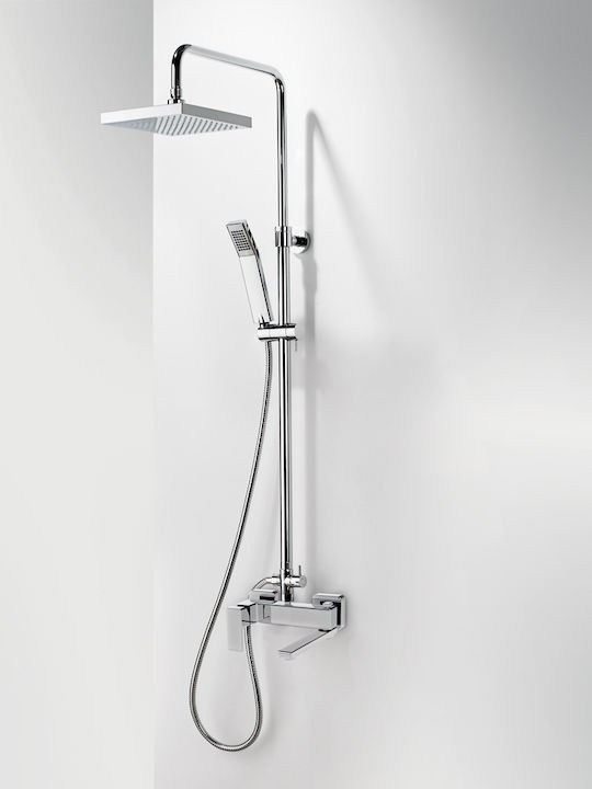 Στήλη Ντουζ La Torre Profili Plus Χρωμέ 83-144 cm 46025-100 2 Εξόδων Με Ρυθμιζόμενη Κολώνα