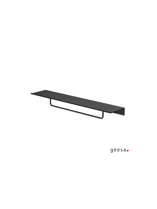 Εταζέρα Με Πετσετοκρεμάστρα 60cm Geesa Leev Black Matt 8207/60-400 Μαύρο Ματ