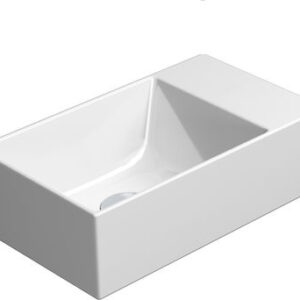 Νιπτήρας Μπάνιου Πορσελάνης Λευκός GSI Kube-X Slim 9484 Κρεμαστός Ή Επιτραπέζιος 40x23cm