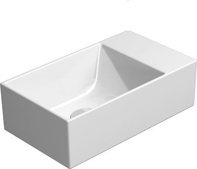 Νιπτήρας Μπάνιου Πορσελάνης Λευκός GSI Kube-X Slim 9484 Κρεμαστός Ή Επιτραπέζιος 40x23cm